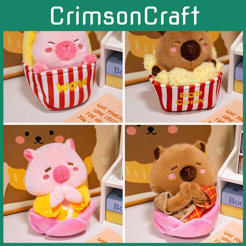 Popcorn Capybara Lotus Fries Plysjleketøy Tegneserie Kosedukke Dekorasjon Gave