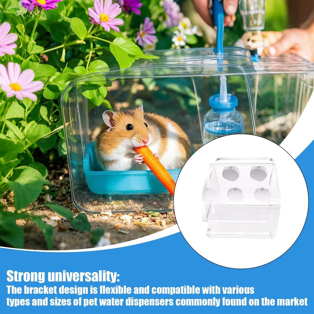Guinea Water Bottle Stand Space Saving Gerbil Feeder Bracket Magnet Small Animals Water and Food Feeder Brackets for Dwarf