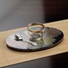 Diy Crystal Epoxy Gemeotric Oval Coaster Mirror Silikonform Ovale Tablettform zum Gießen mit Harzbetonzement