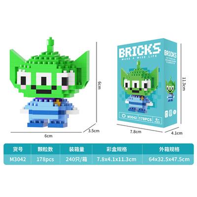 Blocos de construção criativos, brinquedos de animais de desenho animado para crianças