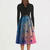 Women's Fashion O-Neck Casual Slim Fit Halloween Printed Long Sleeve Dress