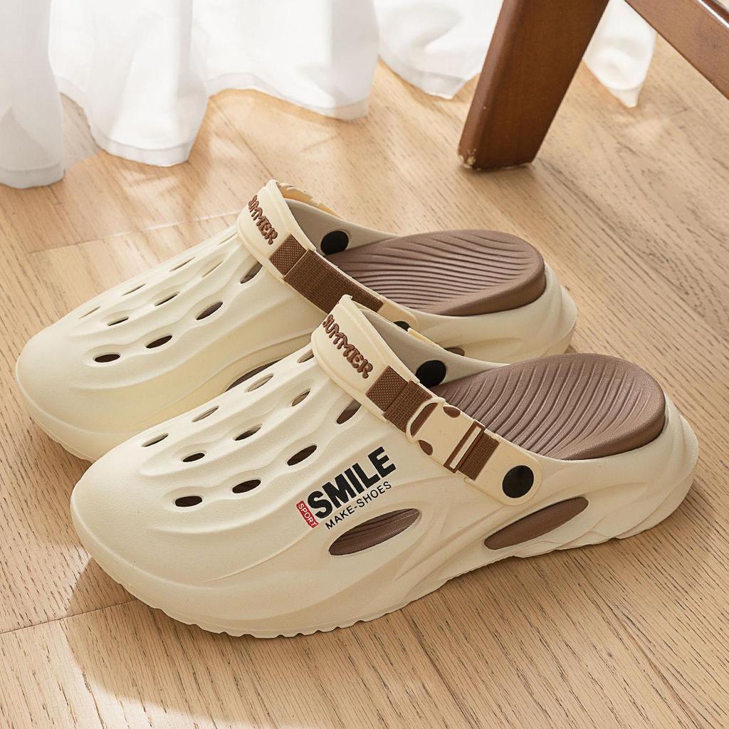 סנדלי קבקבי חוץ לגברים עם סוליה עבה מונעת החלקה - שקטים, ללא ריח, נוחות קיץ לנהיגה והליכה