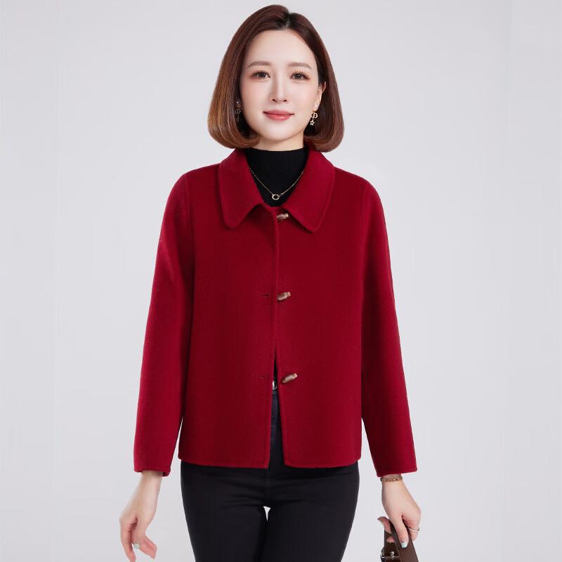 Fengmao Women's 100% Wool Short Double-Faced Coat