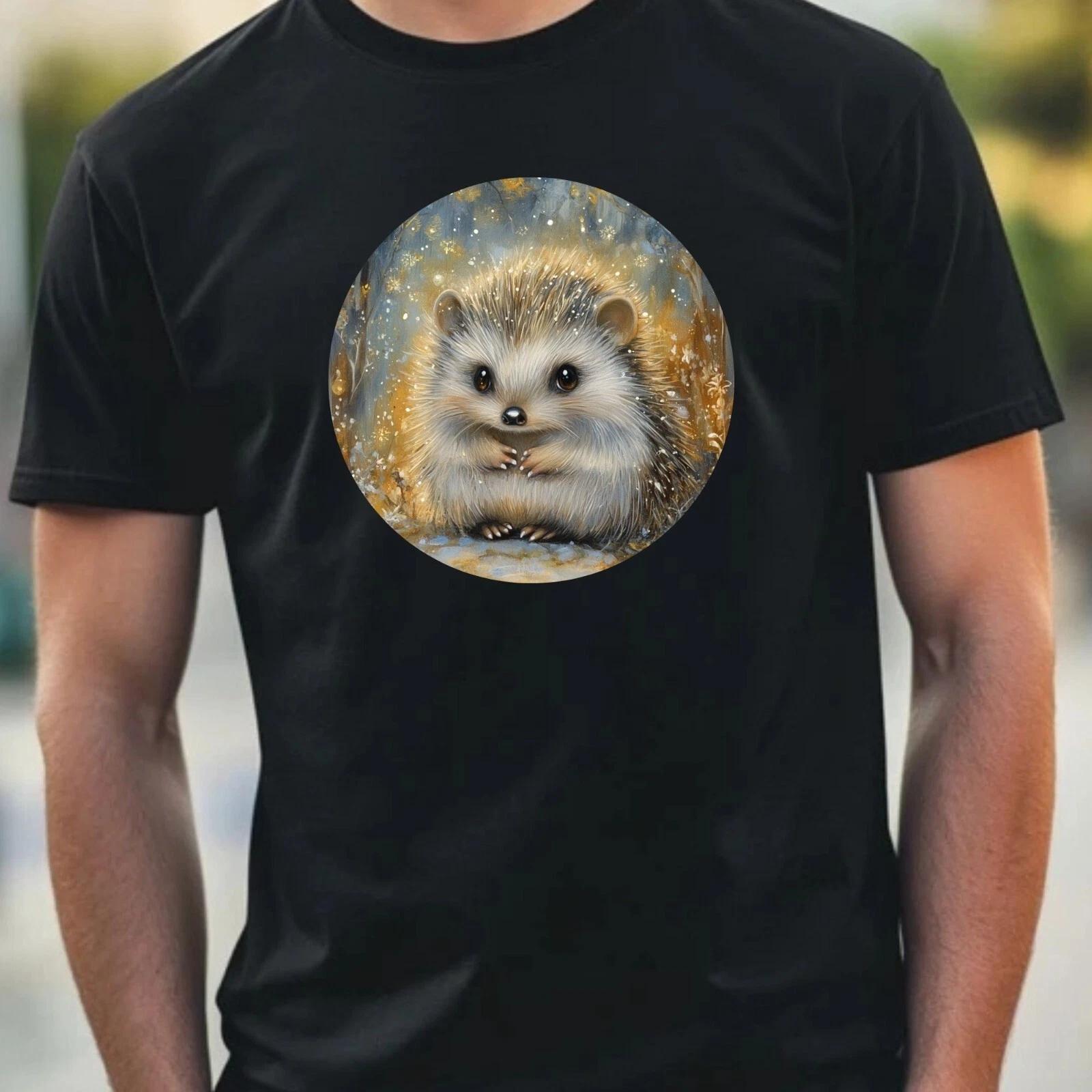 T-Shirt Herren Igel Portrait Motiv Baumwolle Größe XS bis 5XL L