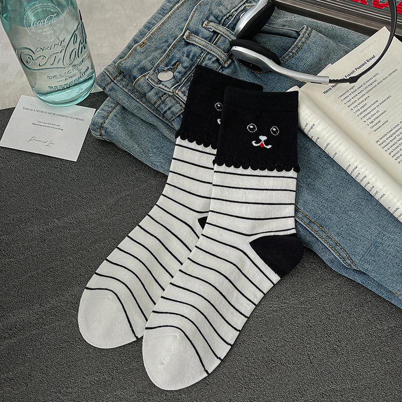 

Женские весенне-осенние новые милые мультяшные носки-трубы из хлопка 1 pair