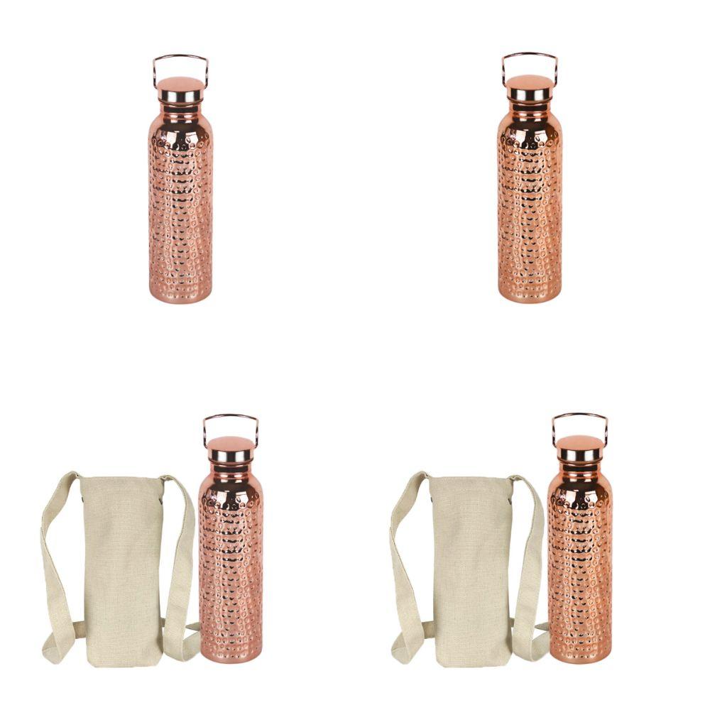 Portable Electroplated Copper Water Bottle 304 Stainless Steel Sports Water Bottle  Outdoor Sports