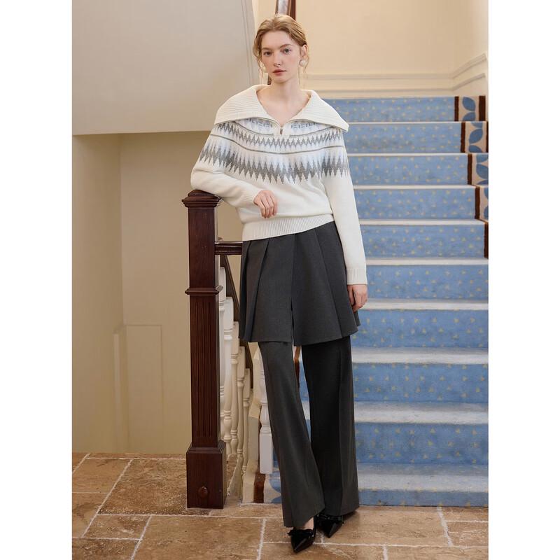 ELLE Women's Fair Isle Pullover Sweater