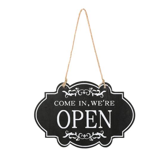 Rustic Business Sign Wooden Open And Closed Sign Double Sided Vintage Open Sign with Rope for Coffee Shop Restaurant Bar Door Window