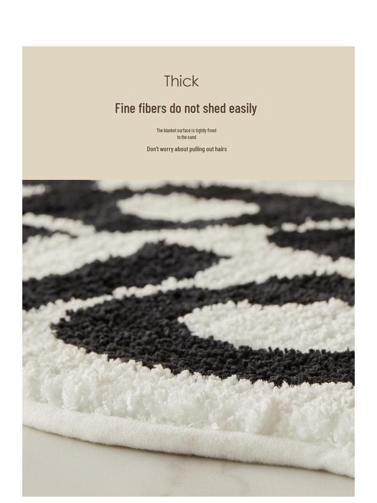 Modern Nordic Letter Flocking Non-Slip Quick-Dry Irregular Floor Mat for Bedroom & Bathroom
