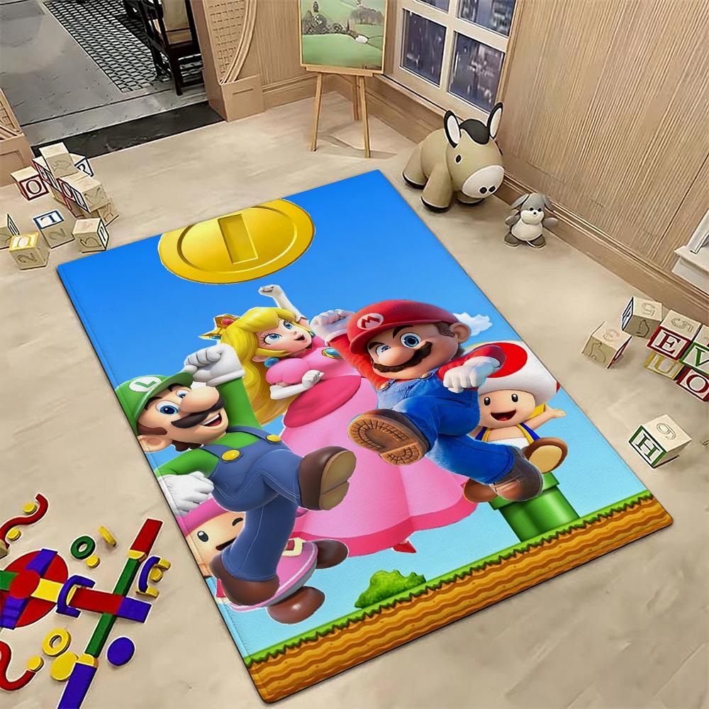 Mario Kart World Tour Theme Rug Allseason Carpet For Living Room Bedroom Office Home Decor Great Holiday Gift