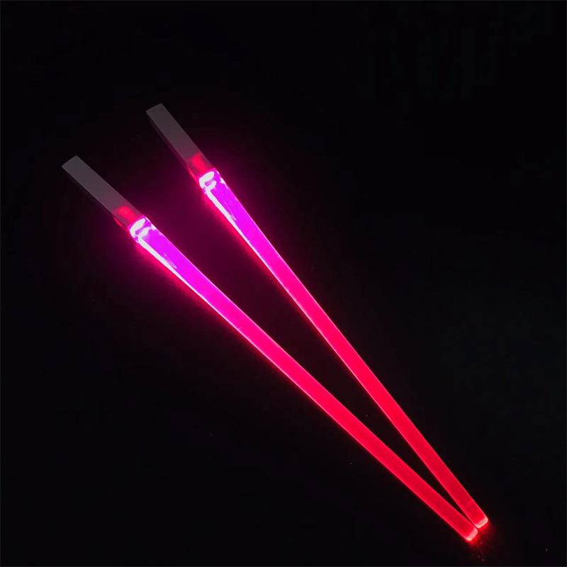 1 Pcs LED Lightsaber Chopsticks Reusable Kitchen Light Up LED Chopstick Creative Glowing Chopsticks Hotel Restaurant Tableware