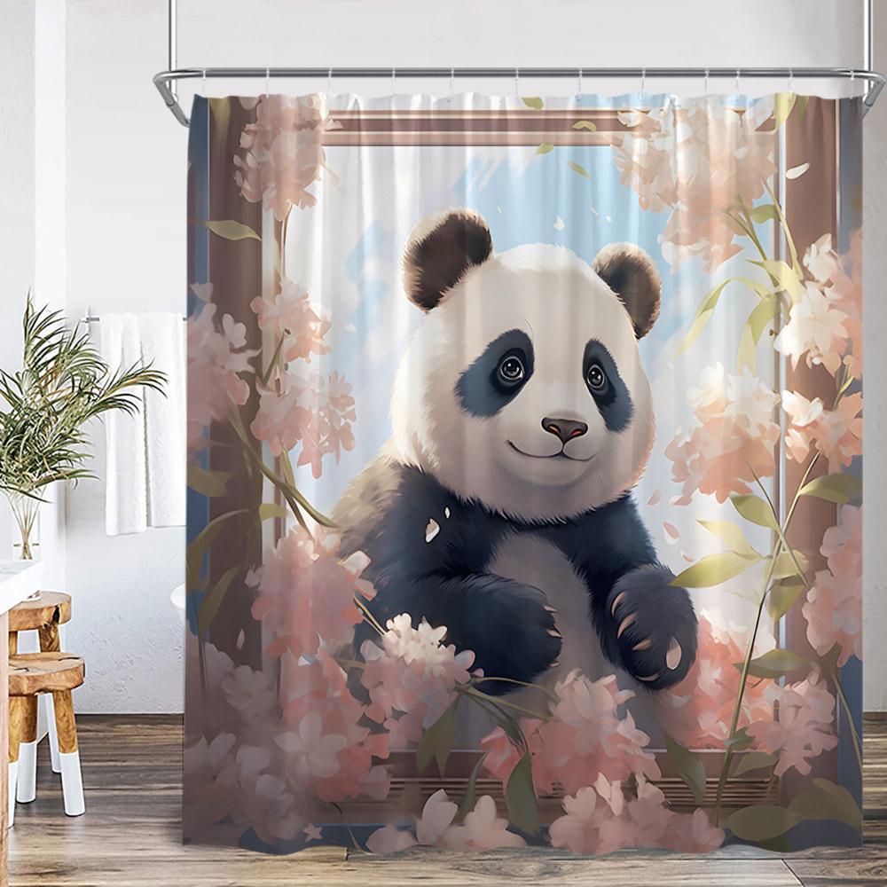 Lustige Tiere Baden Duschvorhänge Hochlandrind Schweine Kaninchen Hunde Badewanne Badezimmer Dekor Polyester Duschvorhänge mit Haken