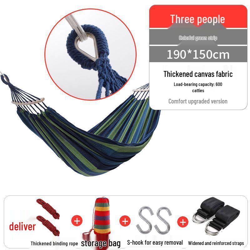 Thickened Anti-Rollover Hammock Swing Chair for Outdoor/Indoor Use - Single/Double, Child/Adult
