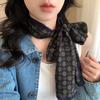 Korean-Style Brown Polka Dot Tie-Neck Scarf: Versatile Women's Ribbon Accessory for 2025
