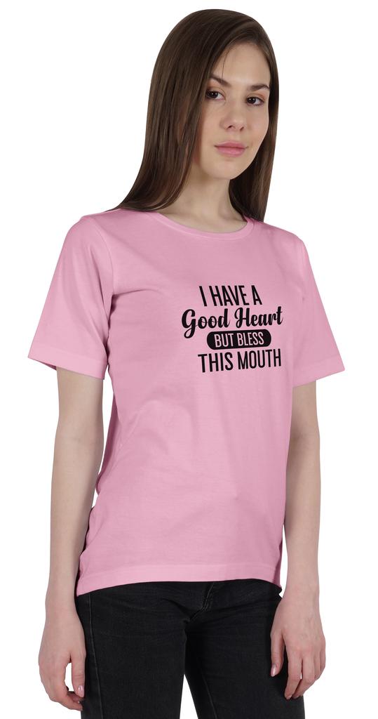 Inkmeso Tee Shirts For Women   I Have A Good Heart But Bless This Mouth   Graphic Funny