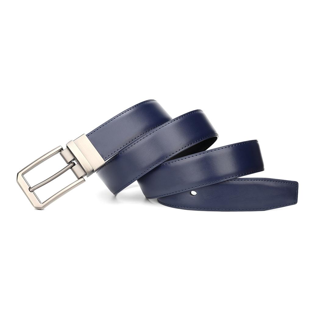 Double-Sided Use Men'S Belt Leather Pin Buckle Cowhide Belt High-End Business Versatile Belt Men