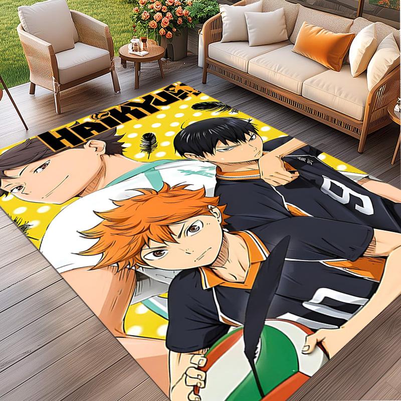 Dywan z nadrukiem Haikyu, Zmywalny dywanik podłogowy, Do przedpokoju, akademika, pralni, biura, gabinetu, Dekoracja domu, Prezent urodzinowy, na Boże Narodzenie
