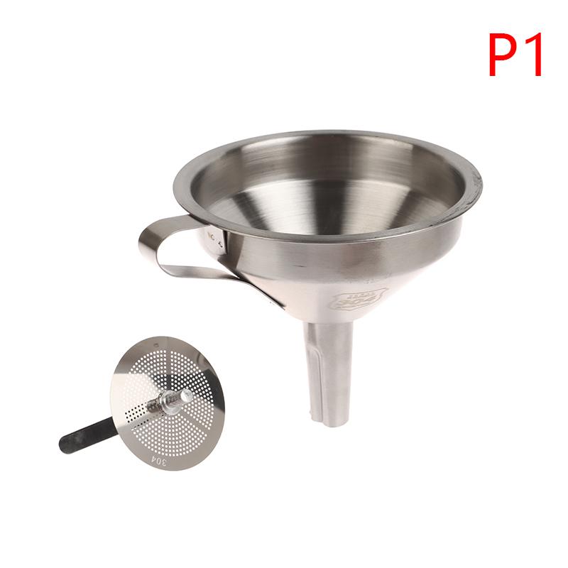 10cm 12cmn 14cm 304 Stainless Steel Funnel Kitchen Household Oil Wine Liquid Dispenser with Removable Strainer Mesh