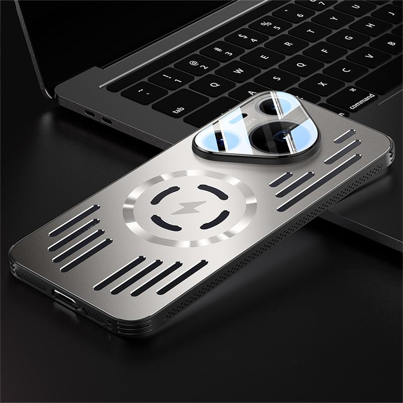 Hard Metal Heat Dissipation Magnetic Wireless Charging Cover For Huawei P40 P50 P60 Puro 70 Ultra Pro Cool Protective Back Case