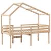 High Bed with Roof 80x200 Cm Solid Pine Wood