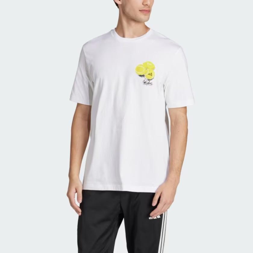 Adidas Sportswear Lounge Still Life Lemons Graphic Comfortable Short Sleeve T-Shirt Men tops White JJ3959