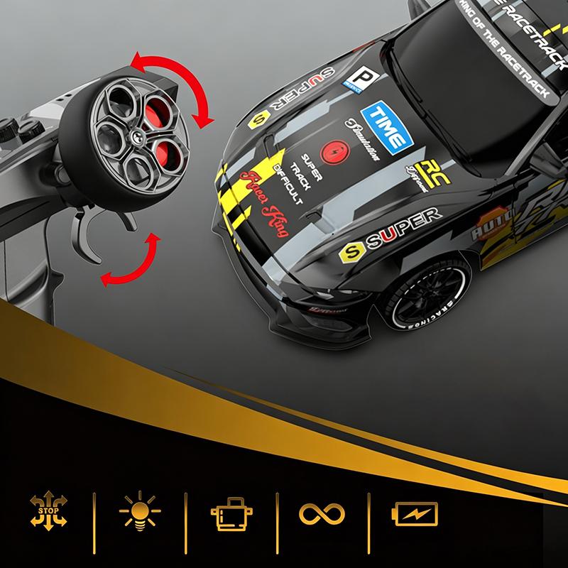 1:43 Scale 4WD RC Remote Control Mini Racing Car Model Set 2.4G Drift Led Lights High-Speed Sports Vehicle AE86 Kid Adults Toys