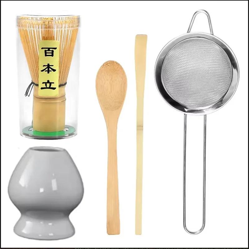 

5Pcs Japanese Matcha Tea Set for Beginners Matcha Making Starter Kit with Matcha Whisk Tea Scoop Whisk Holder for kitchen Five-piece Set