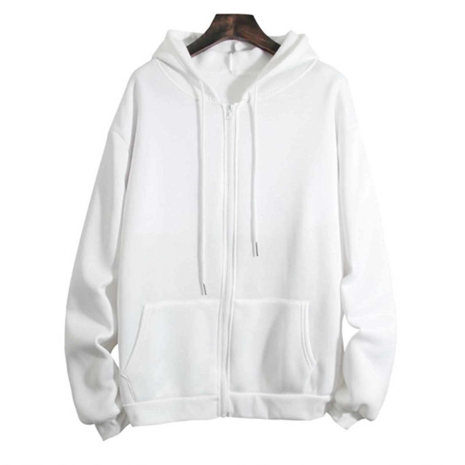 

Ladies Casual And Fashionable Color Long Sleeved Hooded Warm Shirt Loose And Comfortable Hoodie M білий