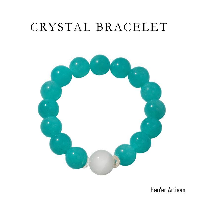 Han Qian er Silversmith Amazonite and Moonstone Versatile Bracelet SC0175 изумрудный