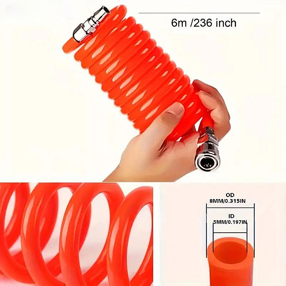 Pneumatic Tools Hose Air Pneumatic Hose Spiral Pipe Air Compressor Hose Long Pneumatic Hose Air Compressors Outer Diameter
