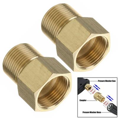 2xCoupler M22 15mm Male To M22 14mm Female Pressure Washer Hose Thread Connector