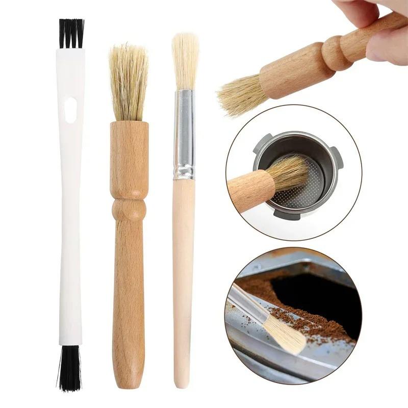 5PCS Coffee machine cleaning brush Kit Espresso Brush Kit Include Wooden Coffee Grinder Machine Cleaning Brush and Nylon Brush