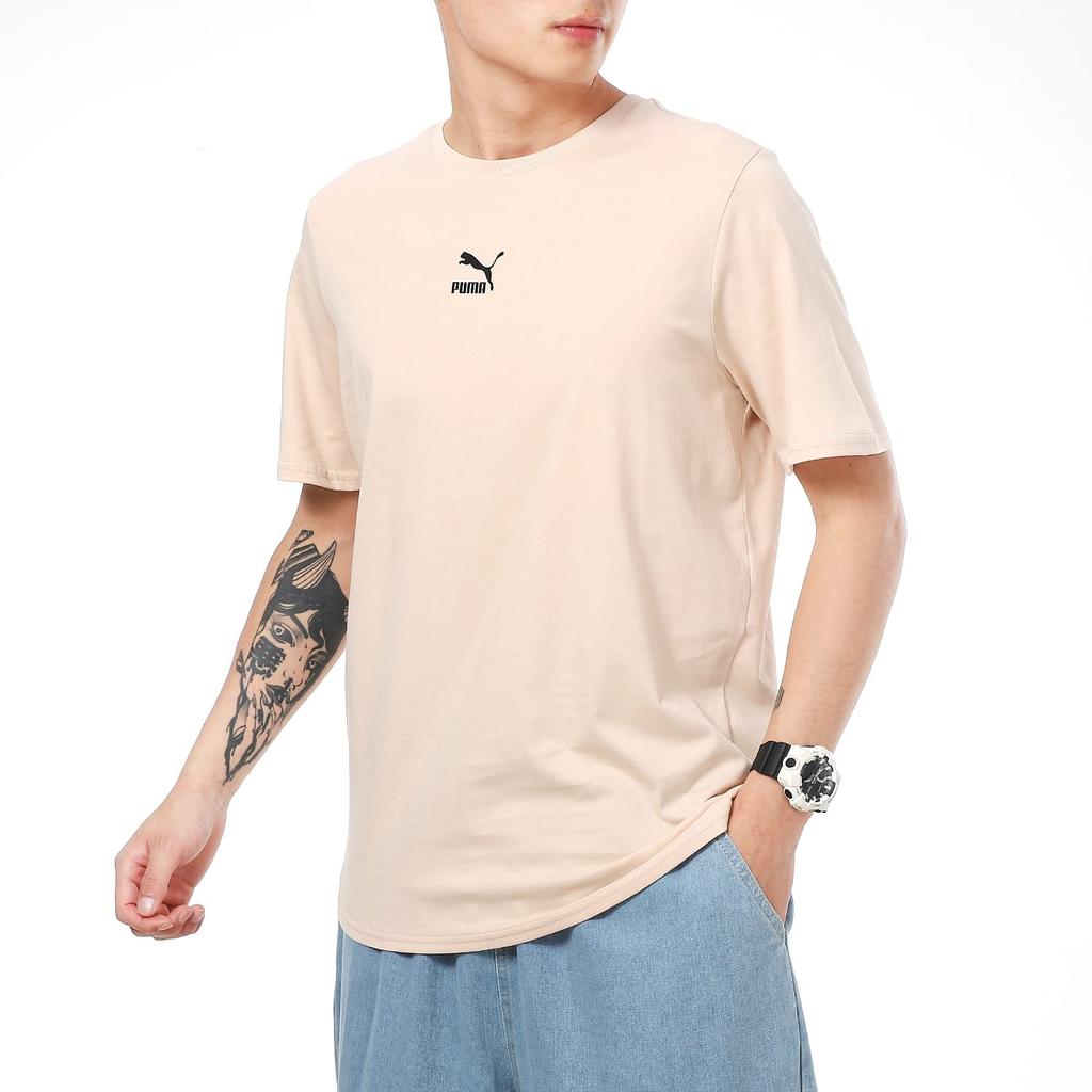 PUMA T Shirts Men's Flesh Pink Crew Neck Moderate Straight Fit 532611-68