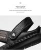 Men's Genuine Leather Cut-Out Toe Summer Sandals - Comfortable, Breathable, and Versatile for Outdoor Wear