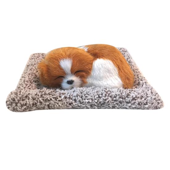 Sleeping Dog Plush Toy with Squeaky Sound & Bamboo Charcoal Bag