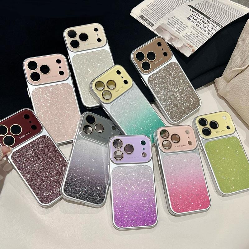 Applicable iPhone17Pro max mobile phone case large window starry sky glitter gradual change Apple 16 anti-drop protective case