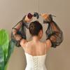 Lightweight Mesh Bride Arm Sleeves Elasticated Lace Trimmed Wedding Gloves Formal Occasion Dress Accessories