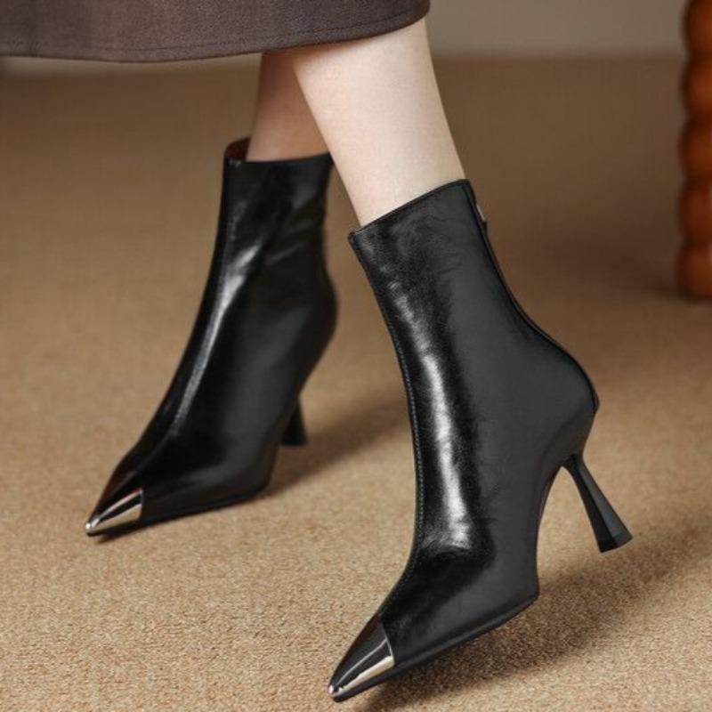 Sexy Pointed Toe Women Ankle Boots Elegant Pumps Fashion High Heels Shoes Winter New Trend Goth Woman Chelsea Botas Mujer