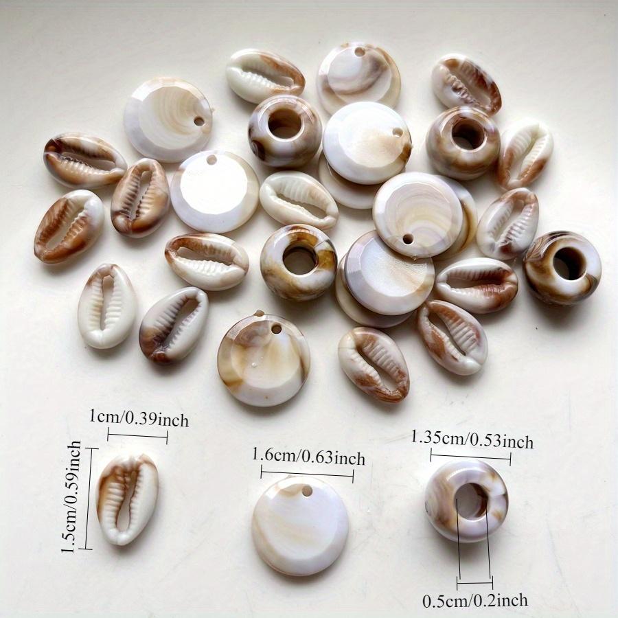 30pcs Beautiful shell color round beaded pendant suitable for jewelry making bracelet necklace earrings Handmade decorative accessories