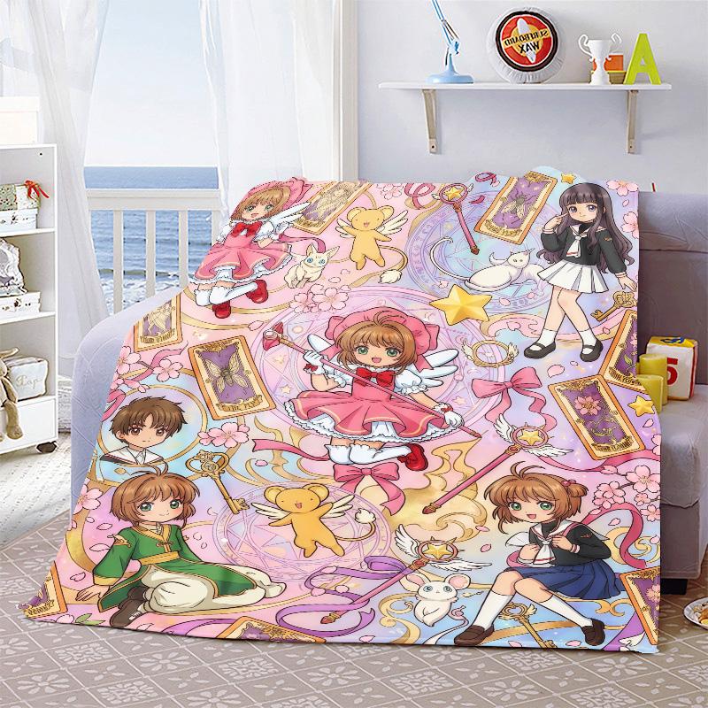 Cardcaptor Sakura Anime Blanket Flannel Throw Soft Warm Lightweight Blanket for Sofa Bed Cozy Home Decoration -QJY