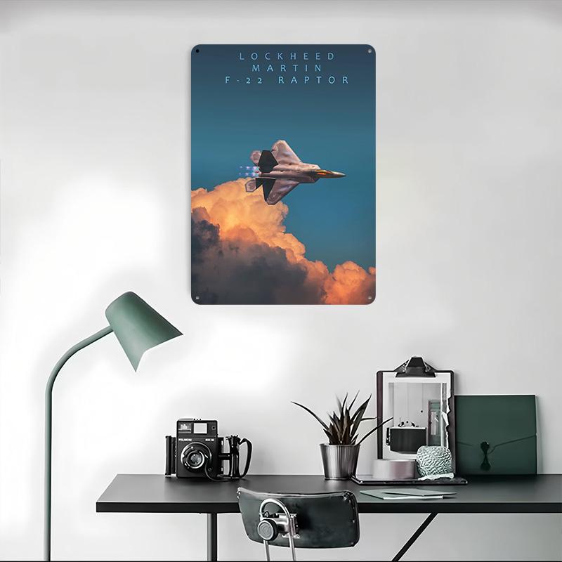 F22 Rapter Lockheed Martin Metal Poster Customized Wall Art Retro Vintage Tinplate Signs for Man Cave Bedroom Decoration Gaming
