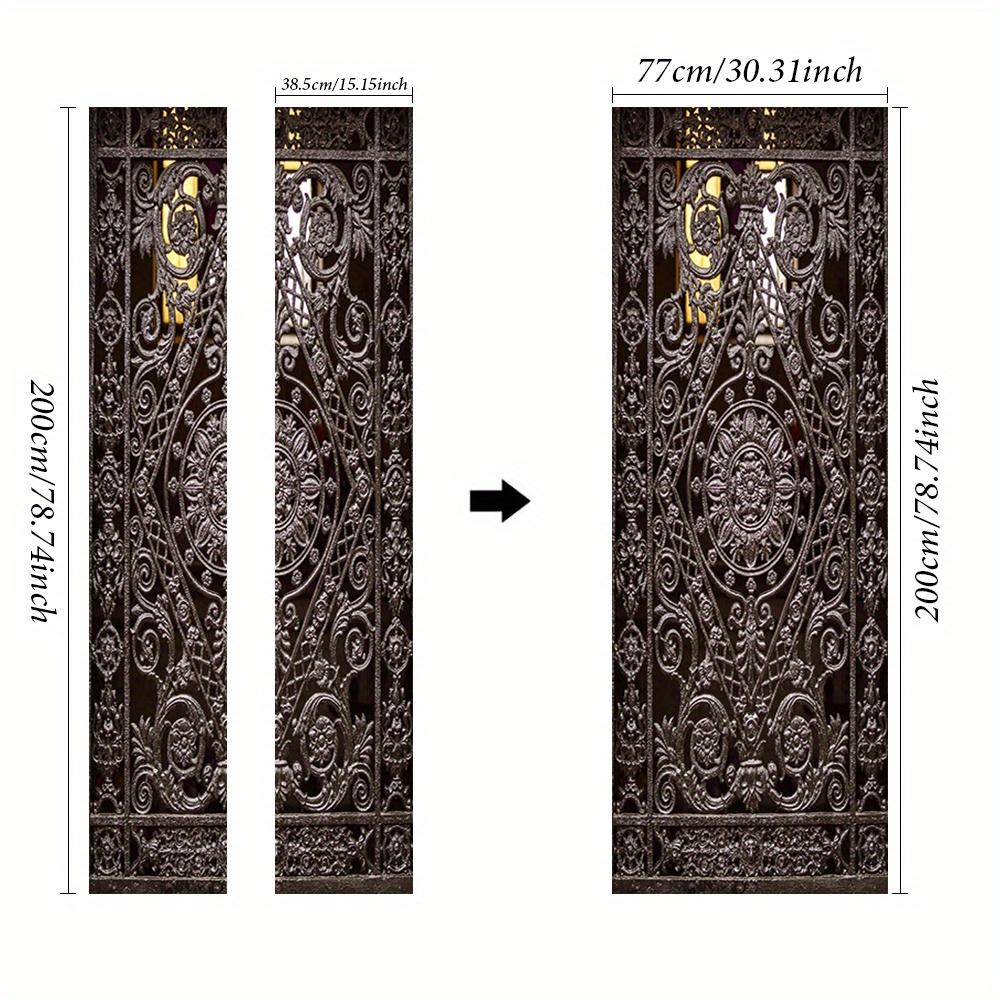 

Elegant black screen door mural sticker - self-adhesive iron wall sticker, suitable for modern home decoration, perfect for room