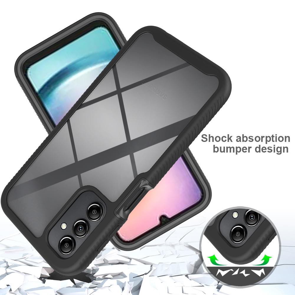 

For Samsung Galaxy A24 4G (162.1 x 77.6 x 8.3mm) Anti-drop Cell Phone Case Acrylic+PC+TPU Phone Cover Black