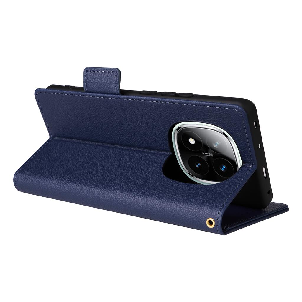 For Xiaomi Note 14 Pro+ 5G/Note 14 Pro 5G/Poco X7 5G Case with Wrist Strap Litchi Texture PU Leather Wallet Phone Cover