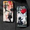 B-Banksy Art Graffiti Artist Soft Phone Case for Samsung Galaxy S26 S25 Edge S24 Ultra S23 Plus S22 S21 FE S20 Black Cover Back