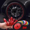 1PC Universal 8 Meters Car Wheel Hub Ring Moulding Trim Bumper Decorative Strip Edge Protective Car Styling Exterior Accessories