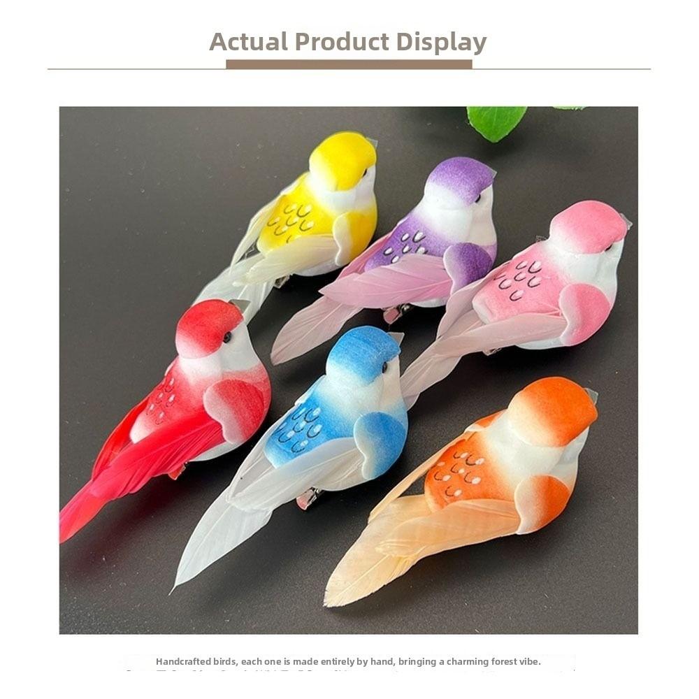 Colorful Simulation Birds Photography Props with Clip Decorative Fake Bird Home Decor Landscape Decoration Birds Model