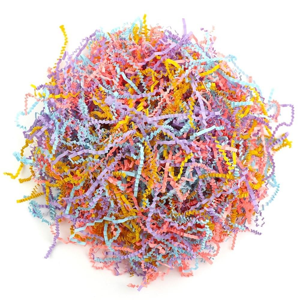 100g/Beutel Gewelltes zerkleinertes buntes Raffia-Papier Konfetti Verpackungsfüller DIY Hochzeitsparty Osterkorb Füller