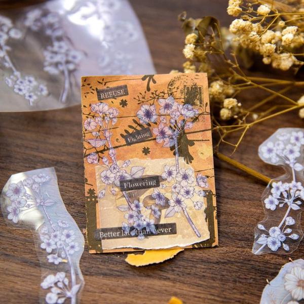 1 rolle Vintage Pflanzen & Blumen Serie PET Band Scrapbooking Dekoration Collage Journal Tagebuch Diy Aufkleber