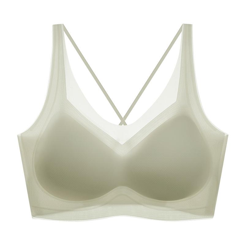 

Sports women s anti-sagging breast 1111 thin seamless sexy back bra cover m 34/75abc (recommended weight 42.5-52.5kg ) зелёный